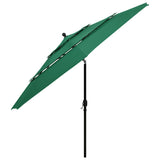 Vidaxl Parasol 3-layer with aluminum pole 3.5 m green