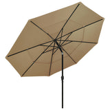 VIDAXL Parasol 3-warstwowy z biegunem aluminiowym 3,5 m taupe