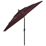 Vidaxl Parasol 3-sloj z aluminijastim drogom 3,5 M Bordeaux Red