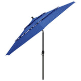 Vidaxl Parasol 3-lags med aluminiumstang 3,5 m Azure Blue