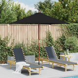 Parasol vidaxl avec poteau en bois 150x200 cm noir