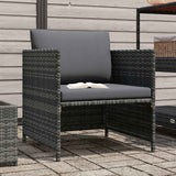 Vidaxl tuinbank met kussens poly rattan grijs