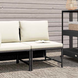 Vidaxl middenbank sectioneel met kussens poly rattan zwart