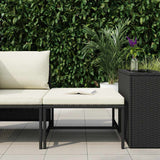 Vidaxl voetensteun sectioneel met kussen poly rattan zwart