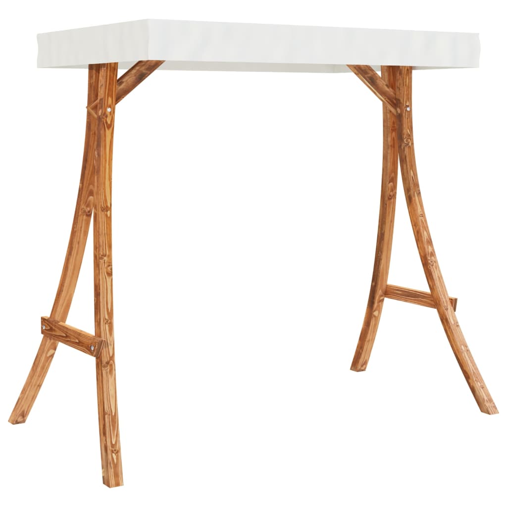 Cadre de rampe Vidaxl avec toit de couleur crème Bent bois avec finition en teck