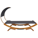 Vidaxl loungebed met luifel 165x203x126 cm gebogen hout antracietkleur