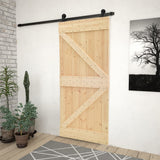 Puerta corredera de Vidaxl con masa 80x210 cm de pino sólido