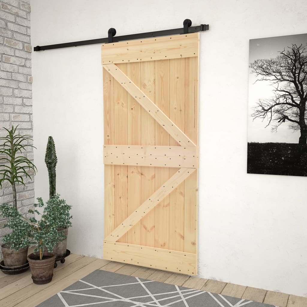 Porta scorrevole Vidaxl con pastella da 90x210 cm pino solido