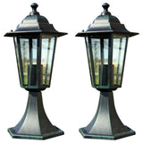 Vidaxl Garden Lamps 2 St aluminium vert foncé noir