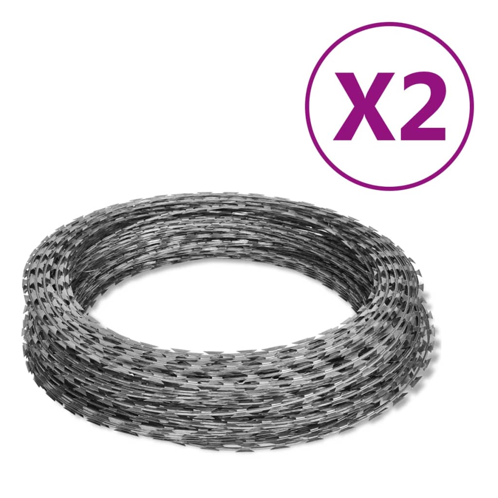 Vidaxl Shaver Mound Wire 2 St 100 m Acciaio zincato