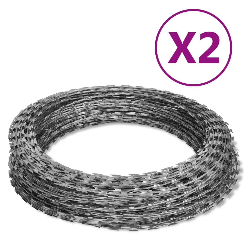 Vidaxl Shaver Mound Wire 2 PCS 60 M de acero galvanizado