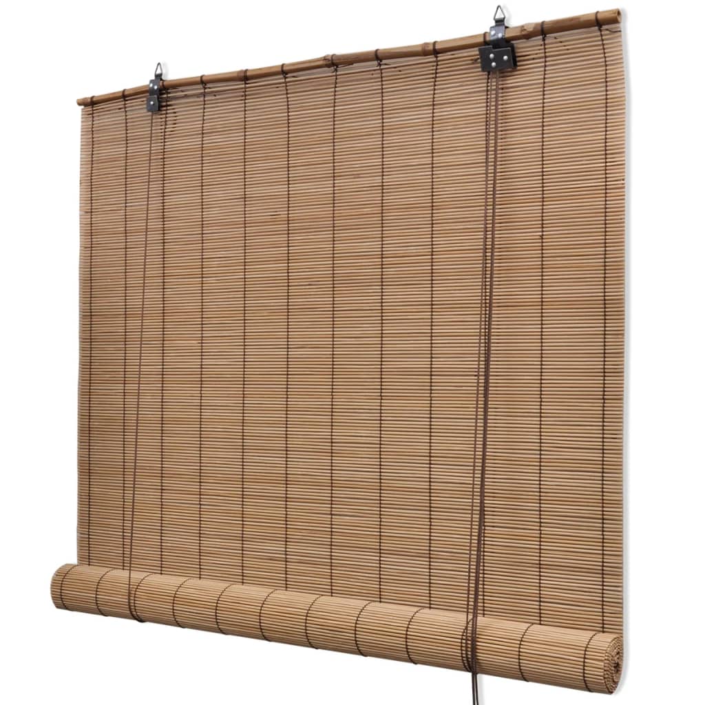 Stores à rouleaux vidaxl 2 pcs 100x160 cm en brun bambou