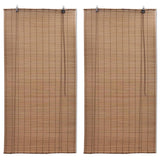 Vidaxl Roller Blinds 2 PCS 120x220 cm Bamboo Brown