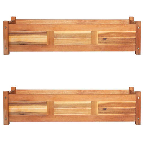 Les planteurs Vidaxl ont augmenté 2 PCS 100x30x25 cm Acaciahout