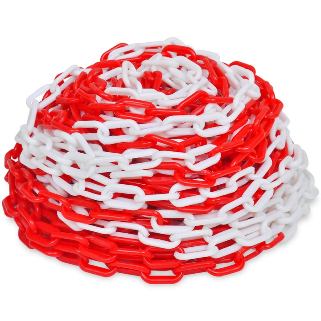 Vidaxl Safety chains 2 pcs 30 m plastic red and white