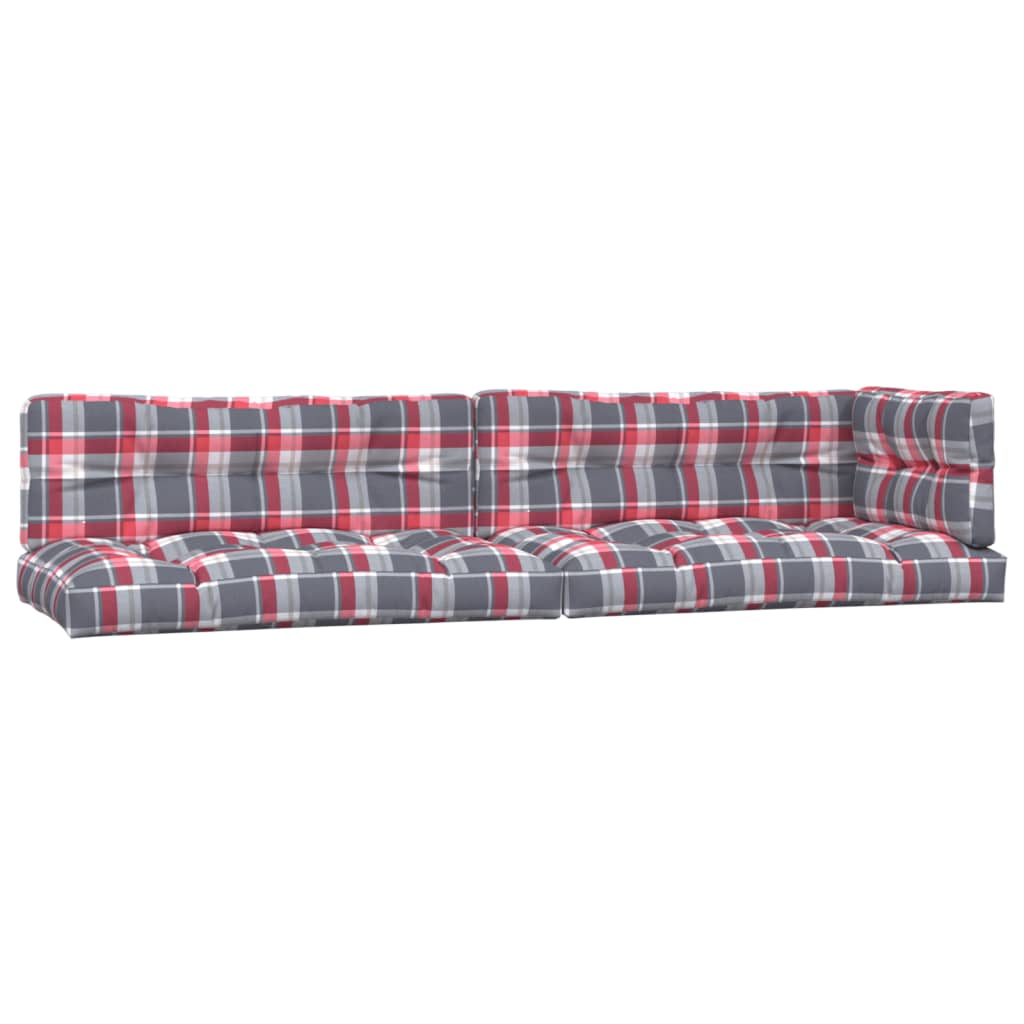 Vidaxl Pallet cushions 5 stedcase pattern Fabric red