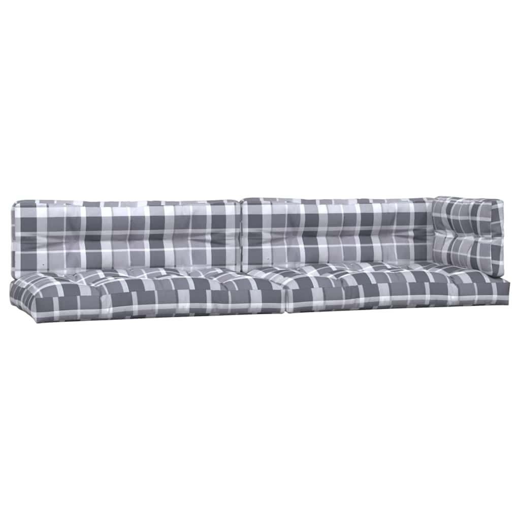 Coussins de palette vidaxl 5 st tissu diamant motif gris