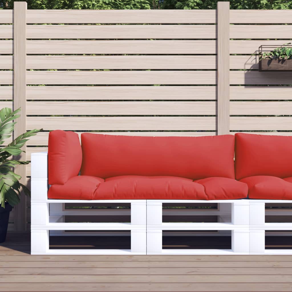 Coussins de palette vidaxl 3 st tissu rouge