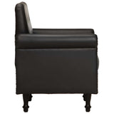 Vidaxl kuipstoel echt leer zwart