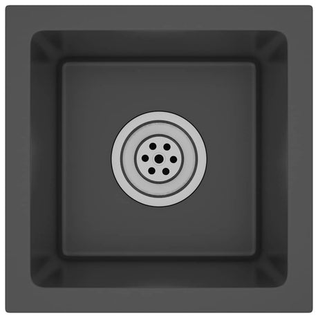 Puits vidaxl à la main en acier inoxydable noir