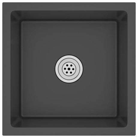 Puits vidaxl à la main en acier inoxydable noir