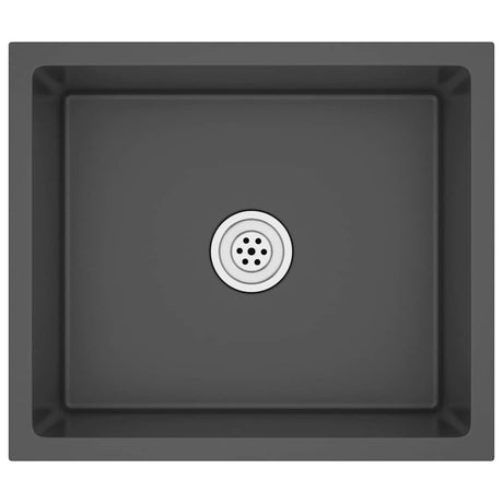 Puits vidaxl à la main en acier inoxydable noir