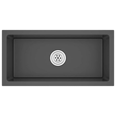 Puits vidaxl à la main en acier inoxydable noir