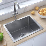 Vidaxl sink handmade stainless steel