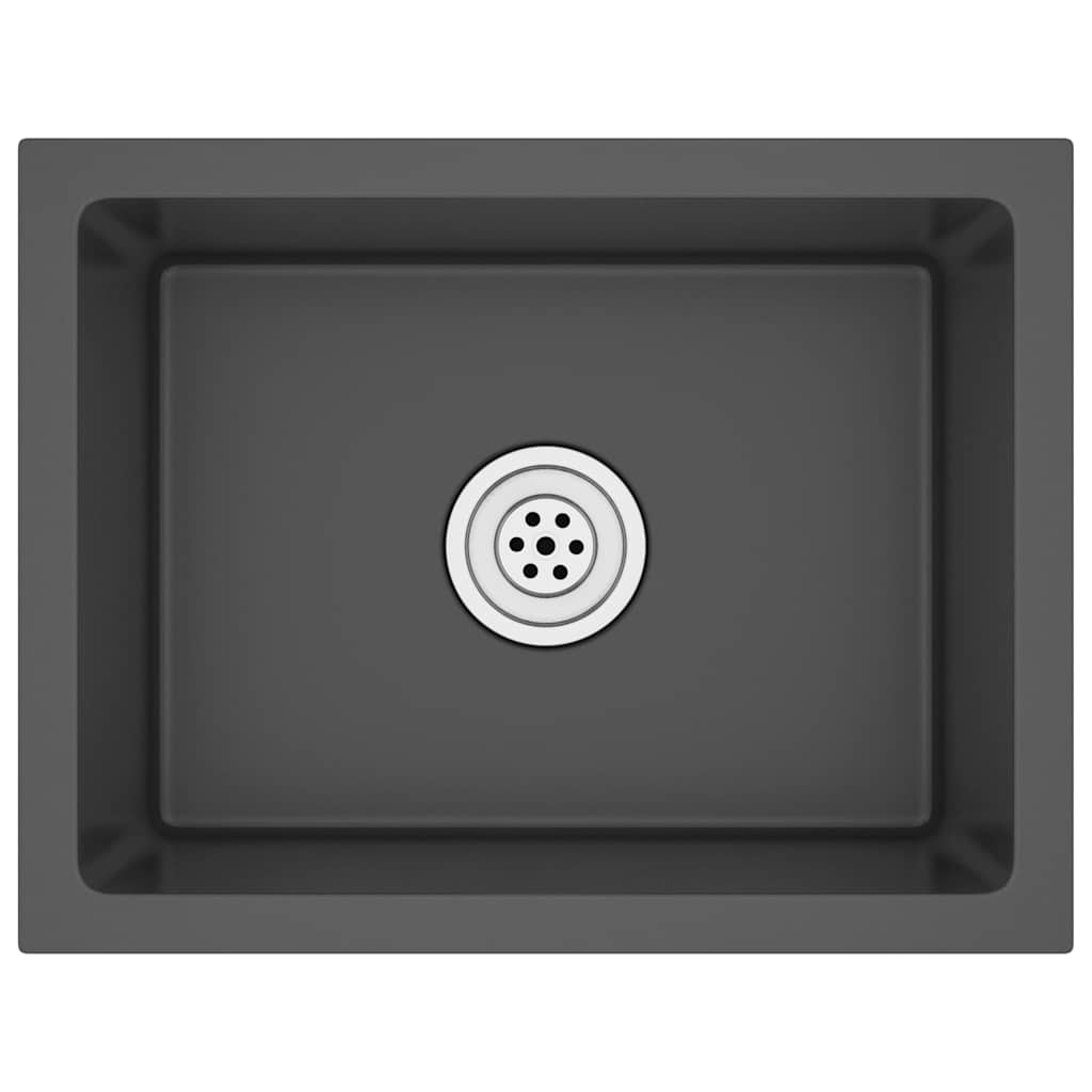 Puits vidaxl à la main en acier inoxydable noir