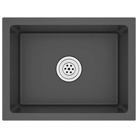Puits vidaxl à la main en acier inoxydable noir