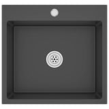 Puits vidaxl à la main en acier inoxydable noir