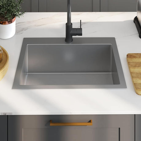 Puits vidaxl en acier inoxydable fait à la main