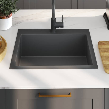 Puits vidaxl à la main en acier inoxydable noir