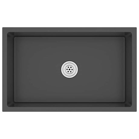 Puits vidaxl à la main en acier inoxydable noir