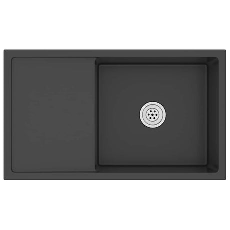 Puits vidaxl à la main en acier inoxydable noir