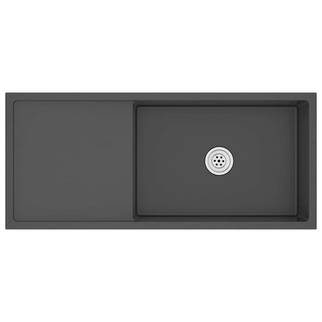 Puits vidaxl à la main en acier inoxydable noir
