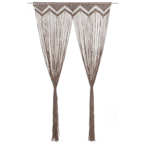 Vidaxl rideau macramé 140x240 cm coton taupe