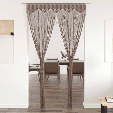 Vidaxl rideau macramé 140x240 cm coton taupe