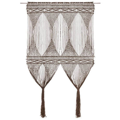 Vidaxl rideau macramé 140x240 cm coton taupe