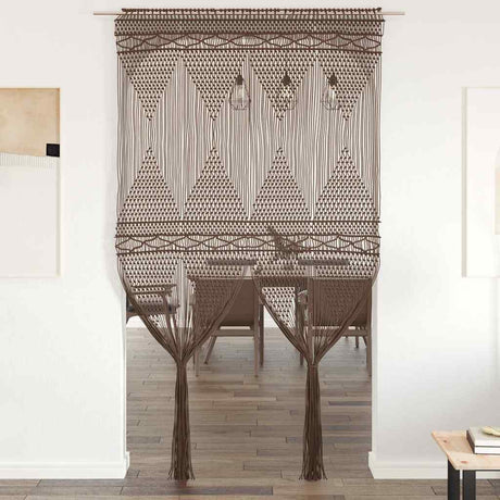 Vidaxl rideau macramé 140x240 cm coton taupe