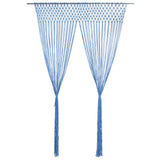 Vidaxl Curtain Macramé 140x240 cm Cotton Blue