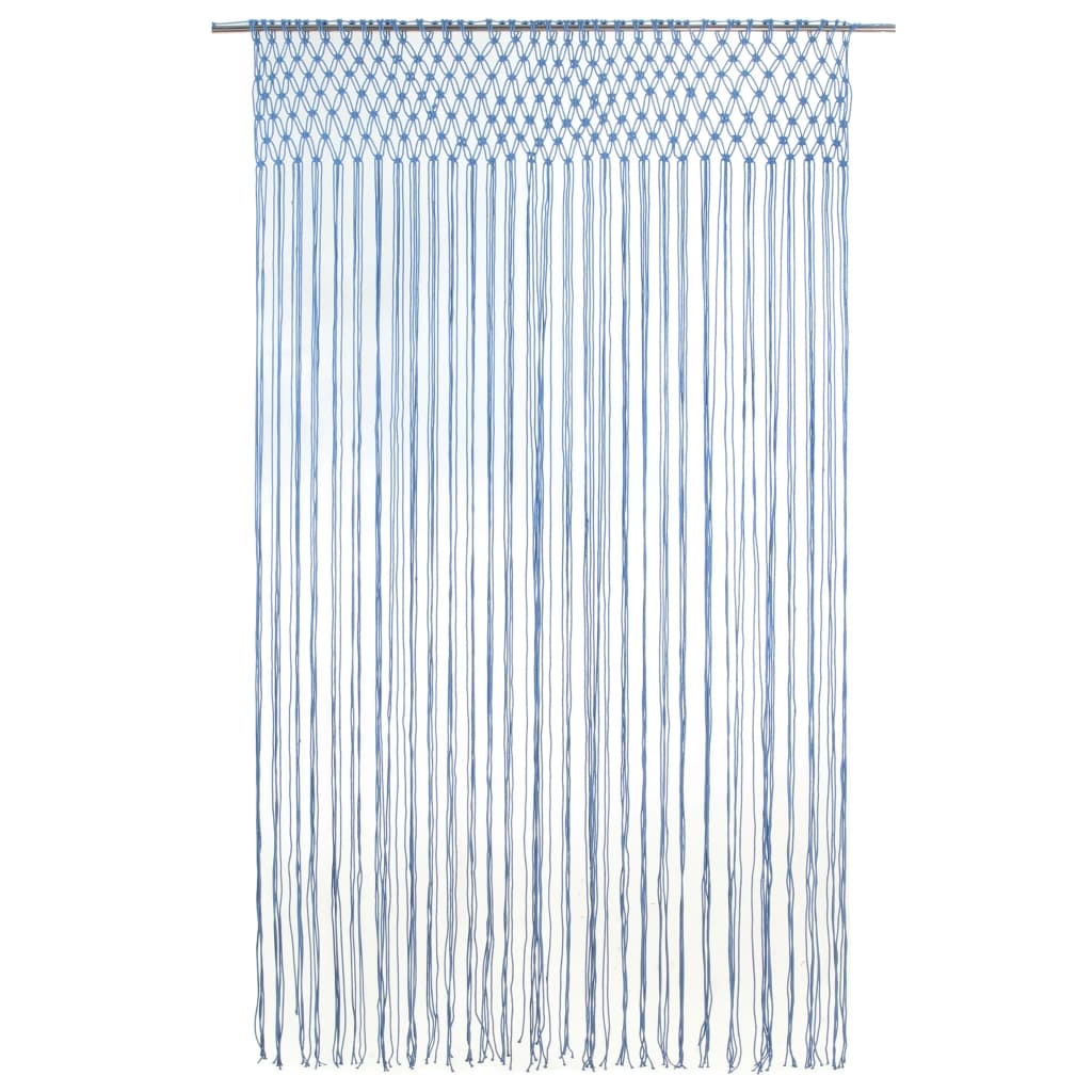 Vidaxl Curtain Macramé 140x240 cm Cotton Blue