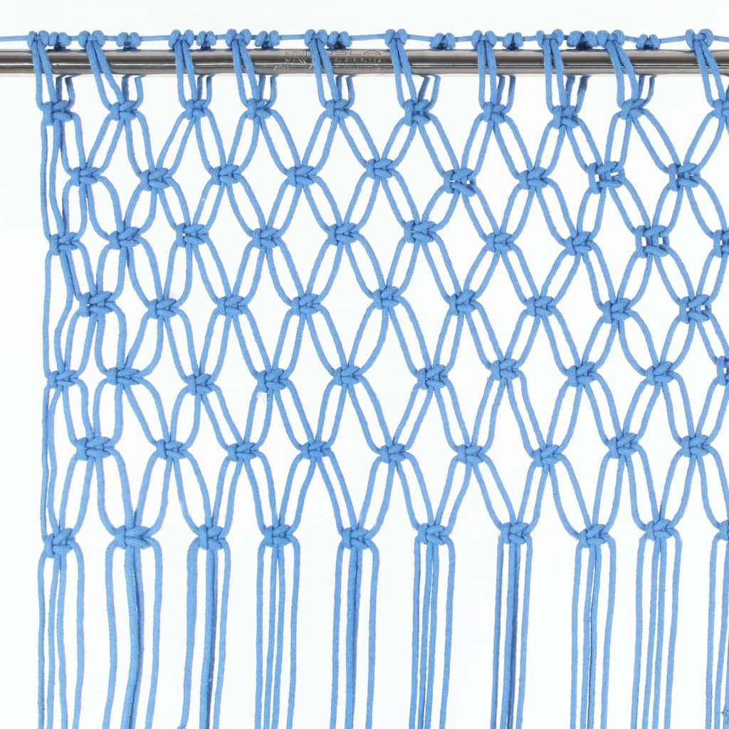 Vidaxl Curtain Macramé 140x240 cm Cotton Blue