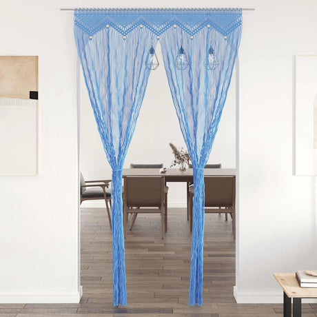 Vidaxl rideau macramé 140x240 cm Coton bleu