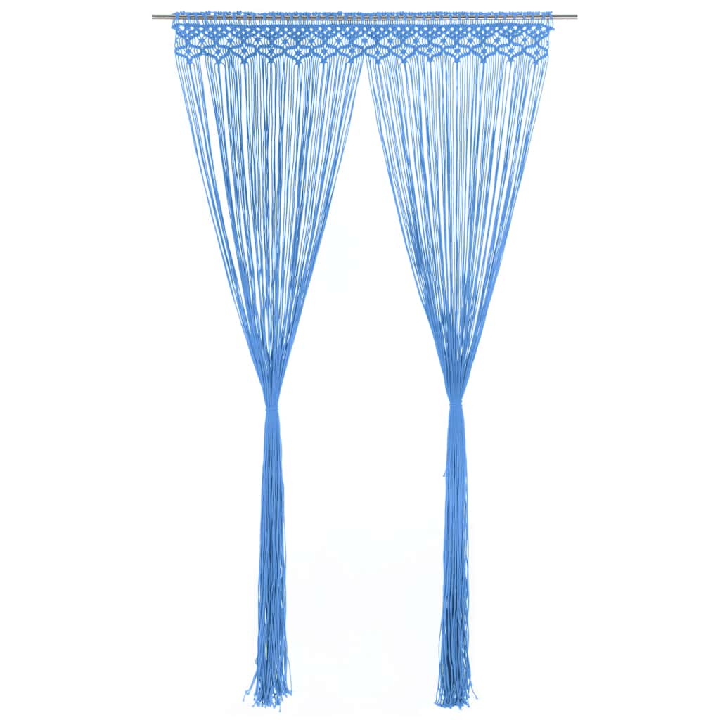 Vidaxl rideau macramé 140x240 cm Coton bleu