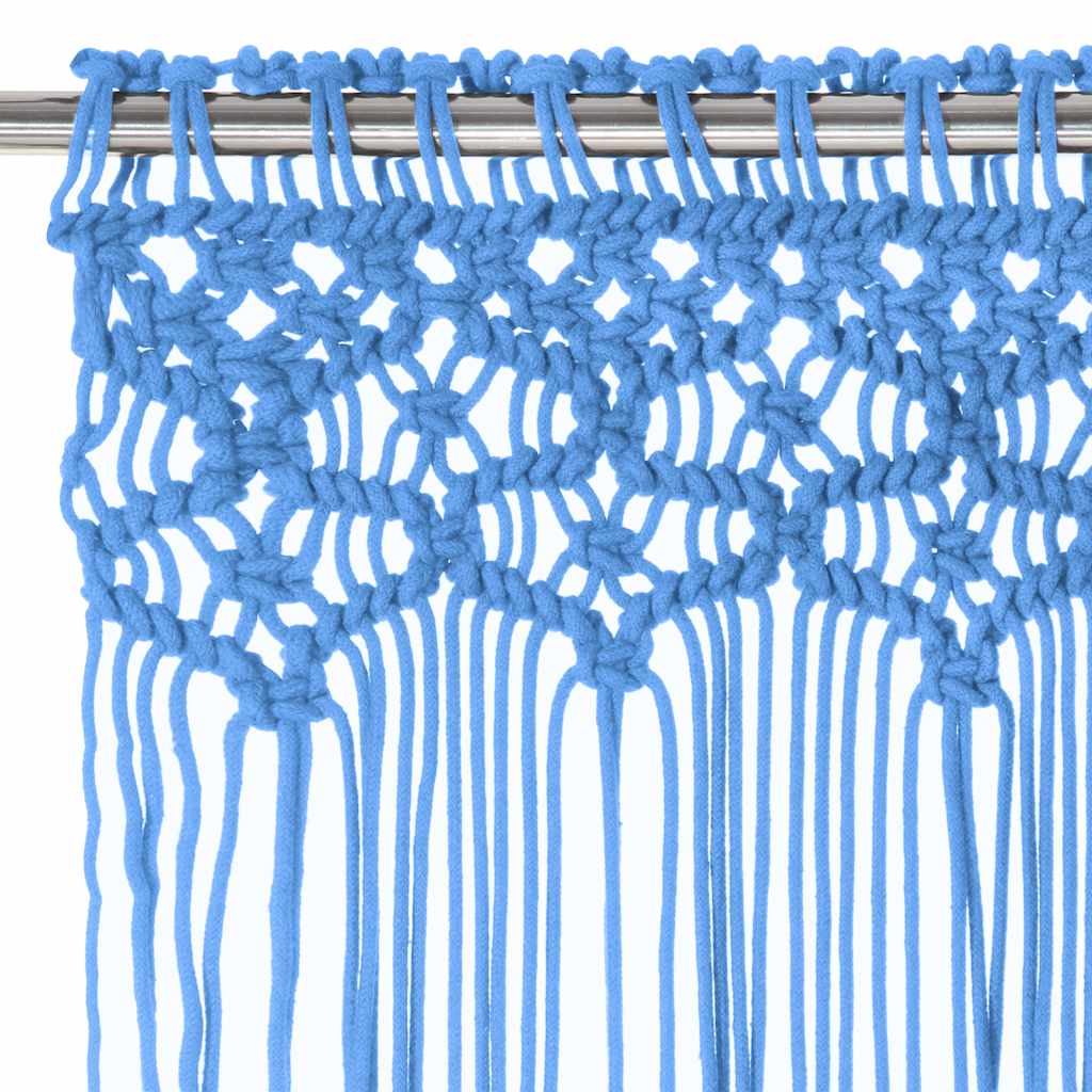 Vidaxl rideau macramé 140x240 cm Coton bleu