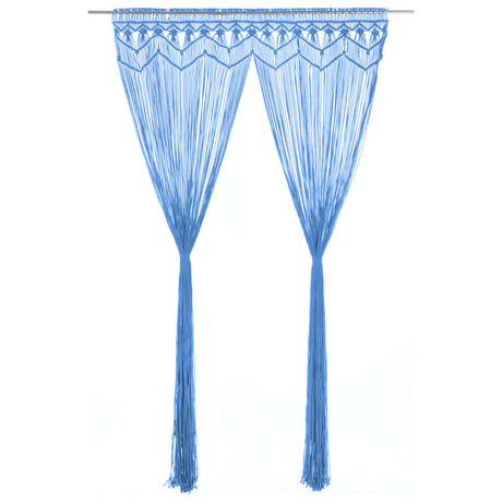 Vidaxl rideau macramé 140x240 cm Coton bleu