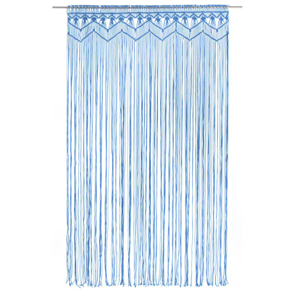 Vidaxl Curtain Macramé 140x240 cm Cotton Blue