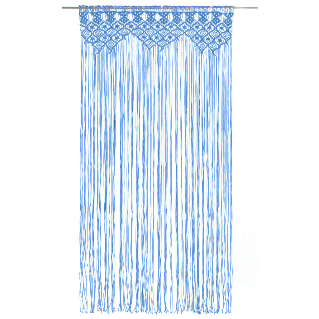 Vidaxl Curtain Macramé 140x240 cm Cotton Blue