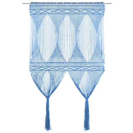 Vidaxl rideau macramé 140x240 cm Coton bleu
